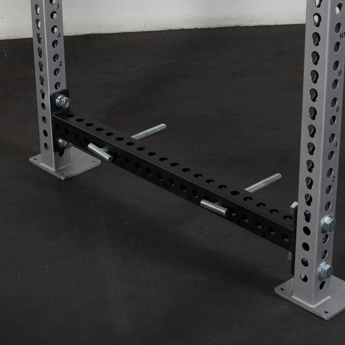 TITAN Series Power Rack - Bolt Down Options | Silver / Crossmember Nameplate / Sandwich J-Hooks