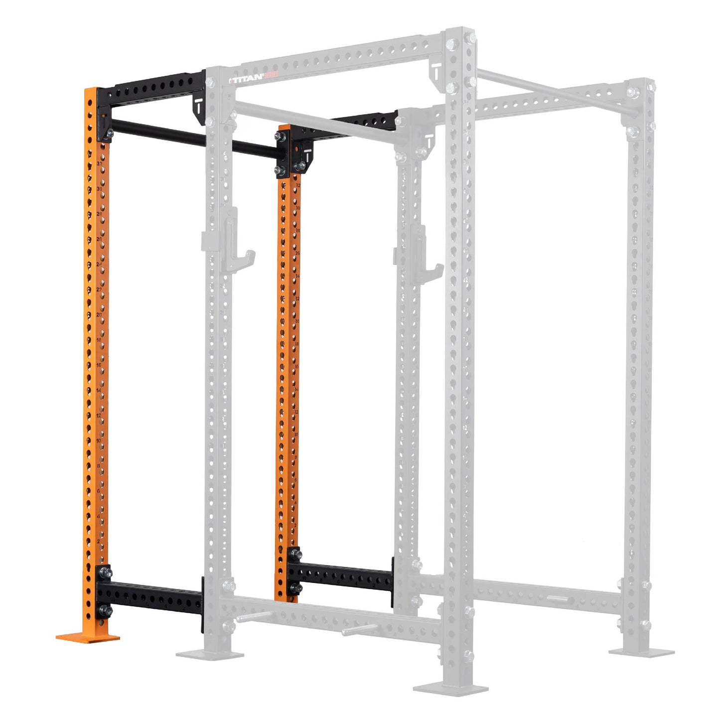 TITAN Series 24" Extension Kit - Extension Color: Orange - Extension Height: 90" - Crossmember: 2" Fat Pull-Up Bar | Orange / 90" / 2" Fat Pull-Up Bar - view 90