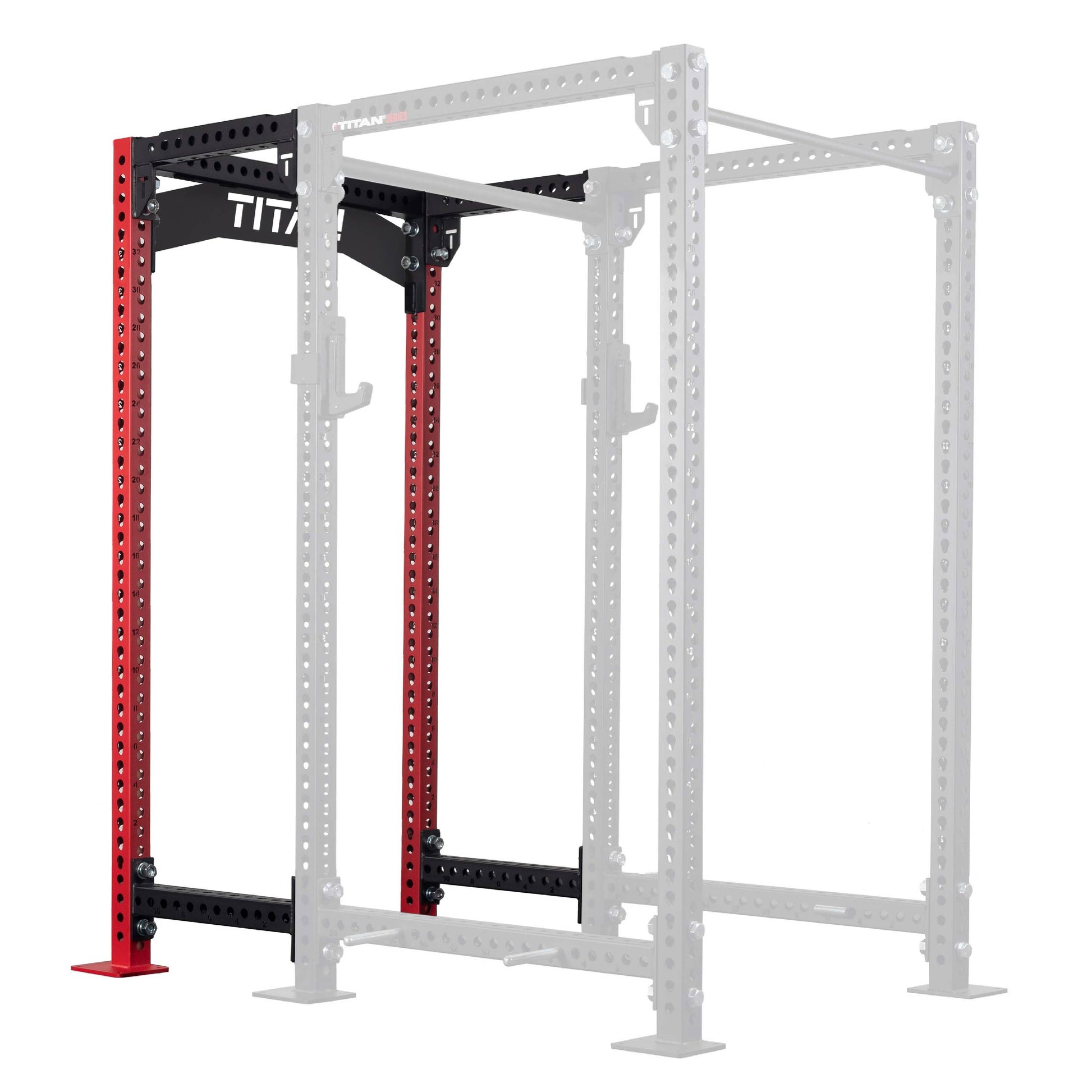 TITAN Series 24" Extension Kit - Extension Color: Red - Extension Height: 90" - Crossmember: Crossmember Nameplate | Red / 90" / Crossmember Nameplate