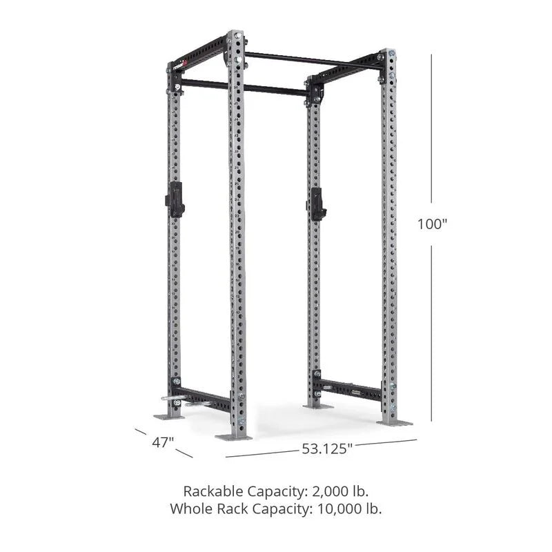 TITAN Series Power Rack - 90", 53", 55.125" Rackable Capacity: 2,000 lb Whole Rack Capacity: 10,000 lb. | Silver / 2” Fat Pull-Up Bar / Sandwich J-Hooks - view 70
