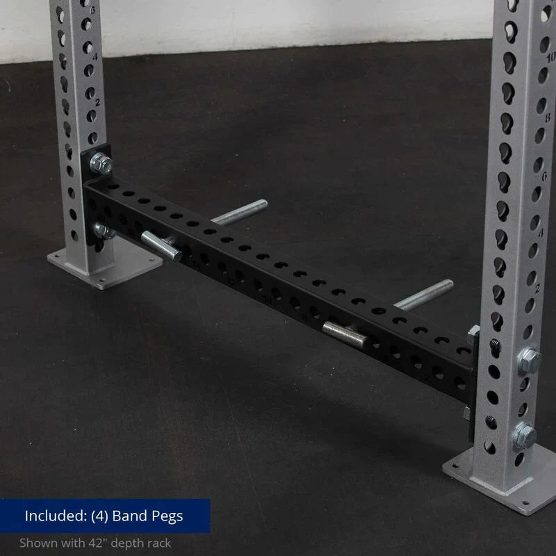 TITAN Series Power Rack - Included: (4) Band Pegs | Silver / 2” Fat Pull-Up Bar / Sandwich J-Hooks