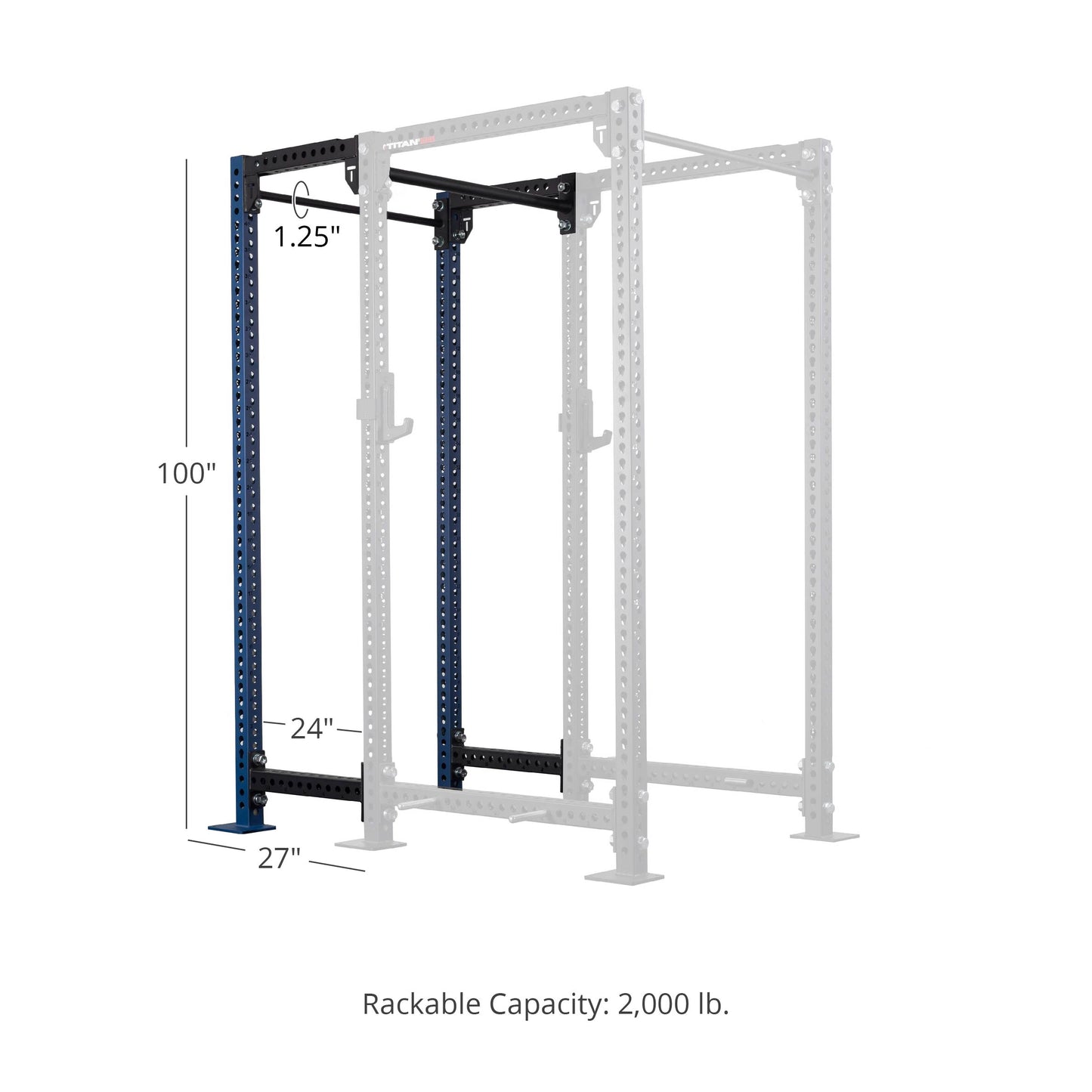 TITAN Series 24" Extension Kit - Extension Color: Navy - Extension Height: 100" - Crossmember: 1.25" Pull-Up Bar | Navy / 100" / 1.25" Pull-Up Bar - view 69