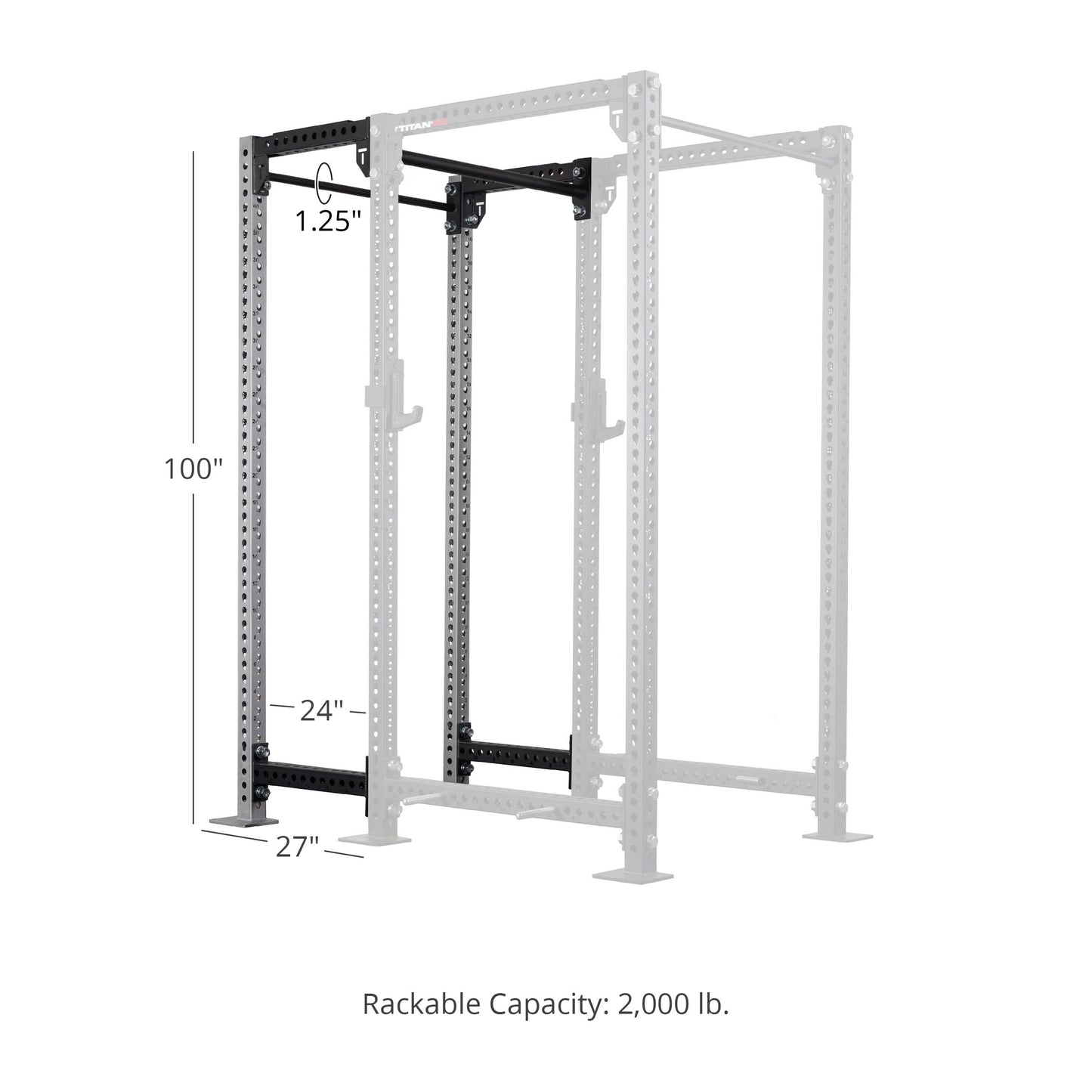 TITAN Series 24" Extension Kit - Extension Color: Silver - Extension Height: 100" - Crossmember: 1.25" Pull-Up Bar | Silver / 100" / 1.25" Pull-Up Bar - view 189