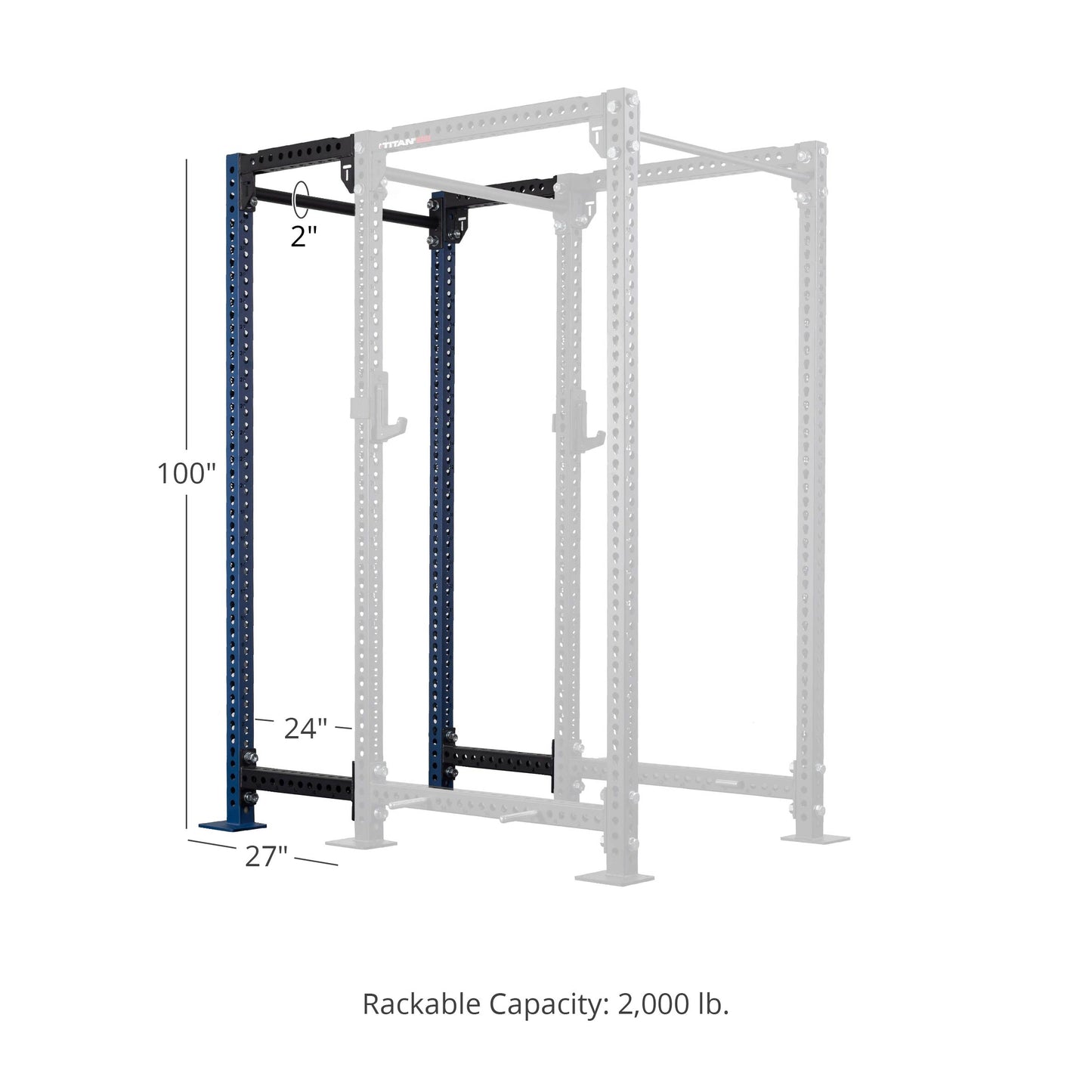 TITAN Series 24" Extension Kit - Extension Color: Navy - Extension Height: 100" - Crossmember: 2" Fat Pull-Up Bar | Navy / 100" / 2" Fat Pull-Up Bar - view 74