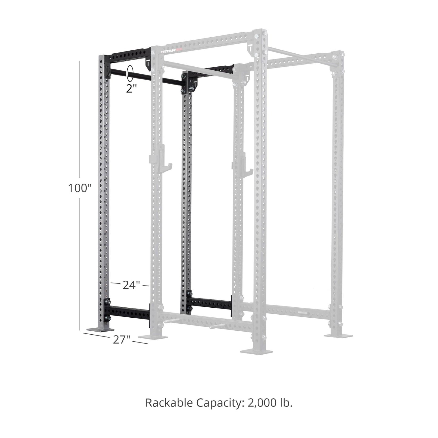 TITAN Series 24" Extension Kit - Extension Color: Silver - Extension Height: 100" - Crossmember: 2" Fat Pull-Up Bar | Silver / 100" / 2" Fat Pull-Up Bar - view 194