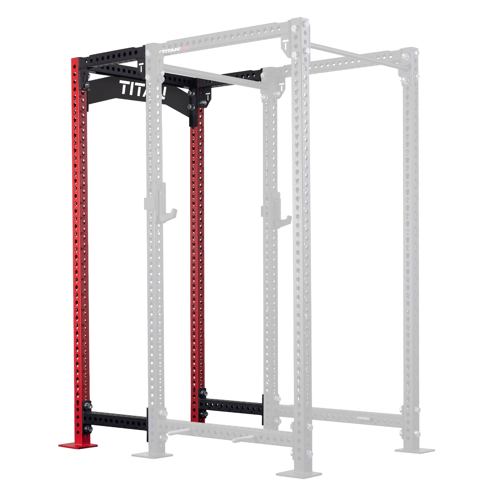 TITAN Series 24" Extension Kit - Extension Color: Red - Extension Height: 100" - Crossmember: Crossmember Nameplate | Red / 100" / Crossmember Nameplate