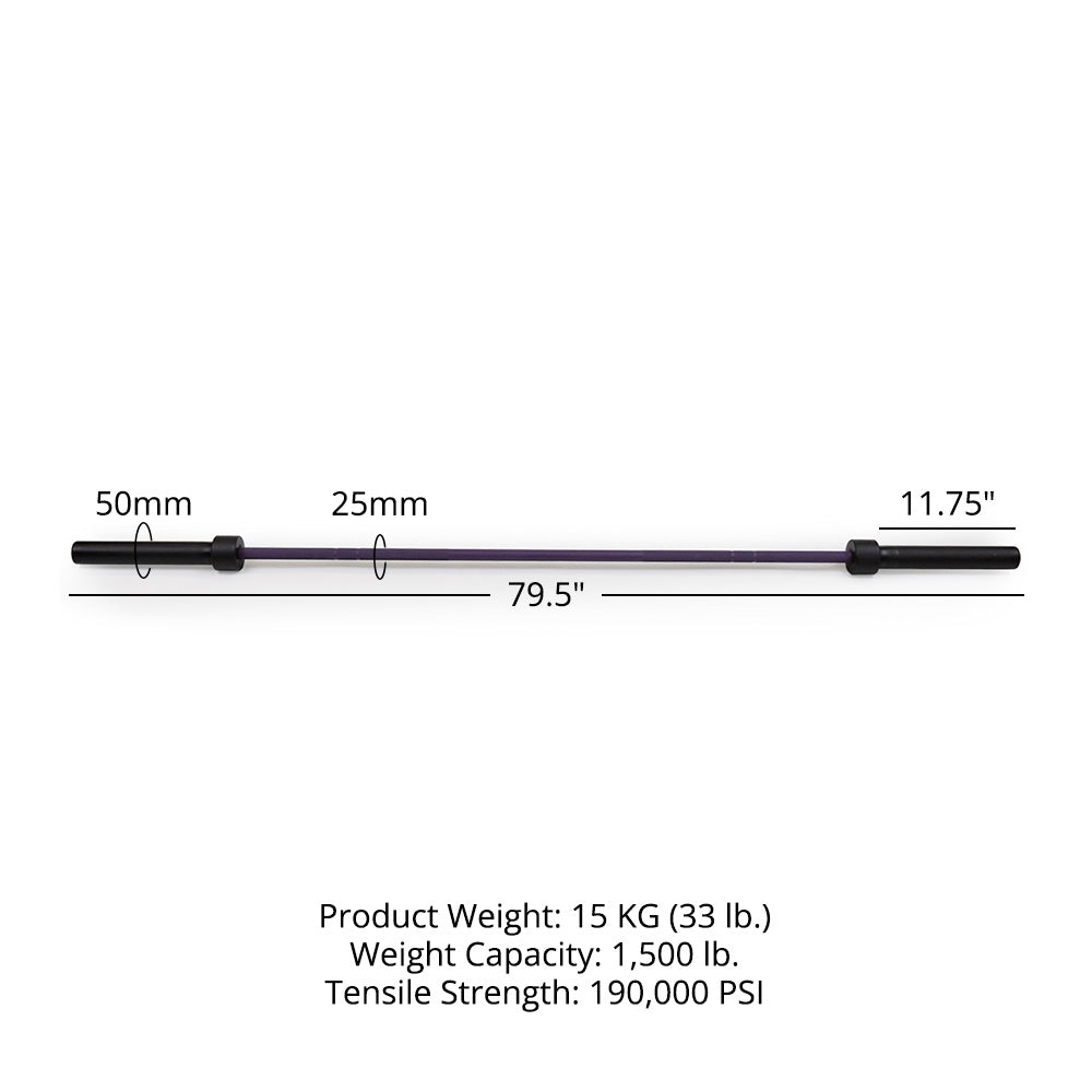 TITAN Series Women's Olympic Barbell | Purple - view 10