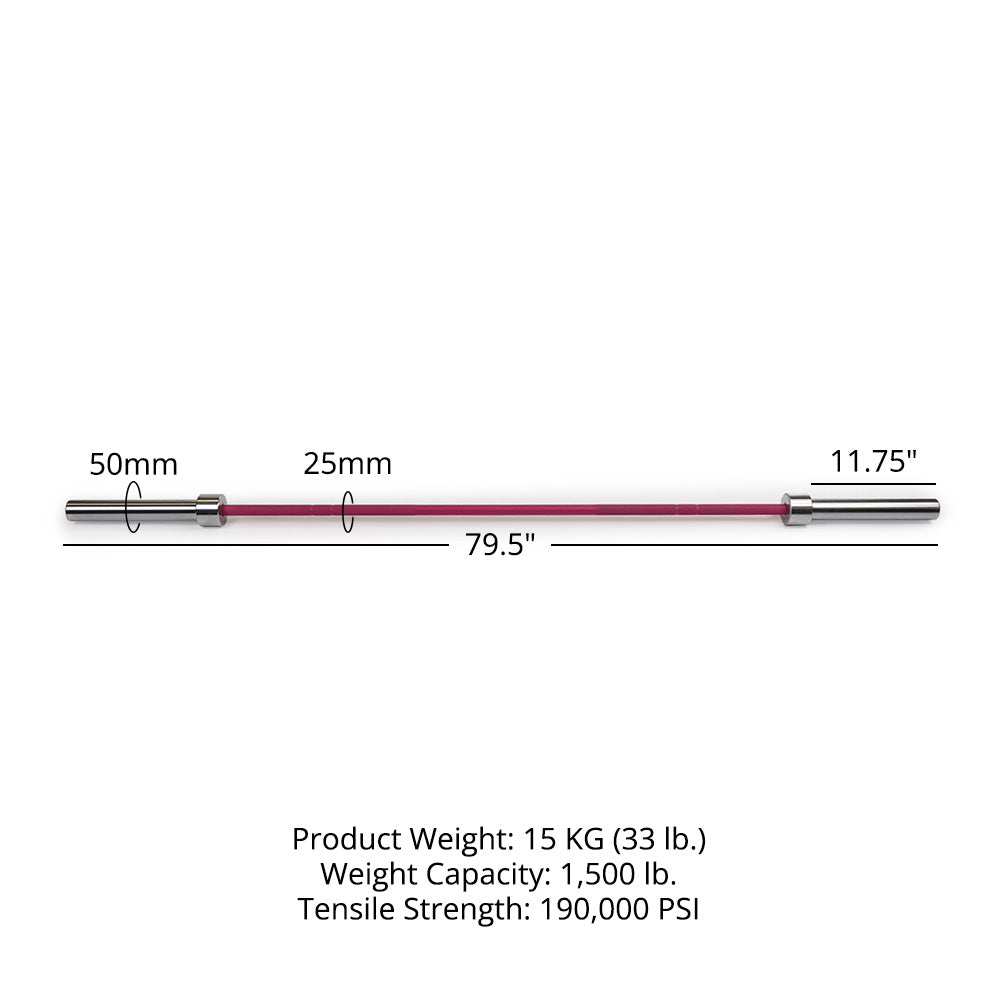 TITAN Series Women's Olympic Barbell | Pink - view 20
