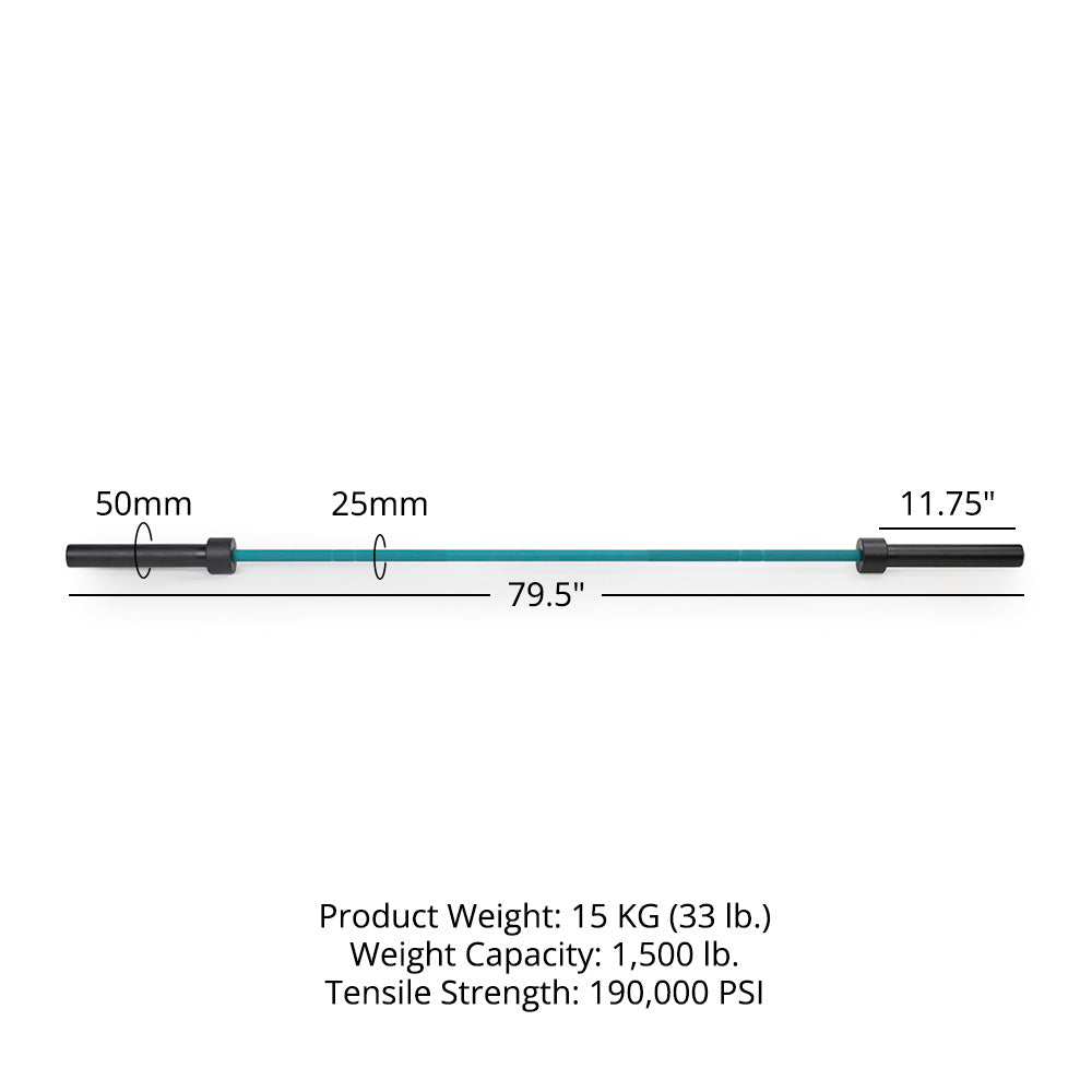 TITAN Series Women's Olympic Barbell | Teal - view 10