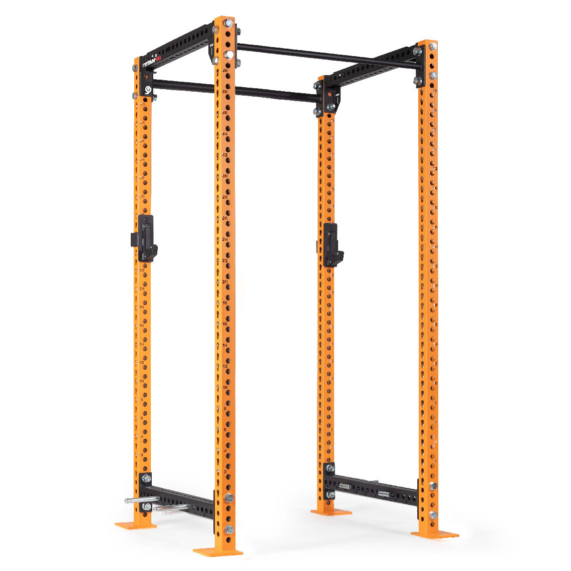 TITAN Series Power Rack | Orange / 2” Fat Pull-Up Bar / Roller J-Hooks