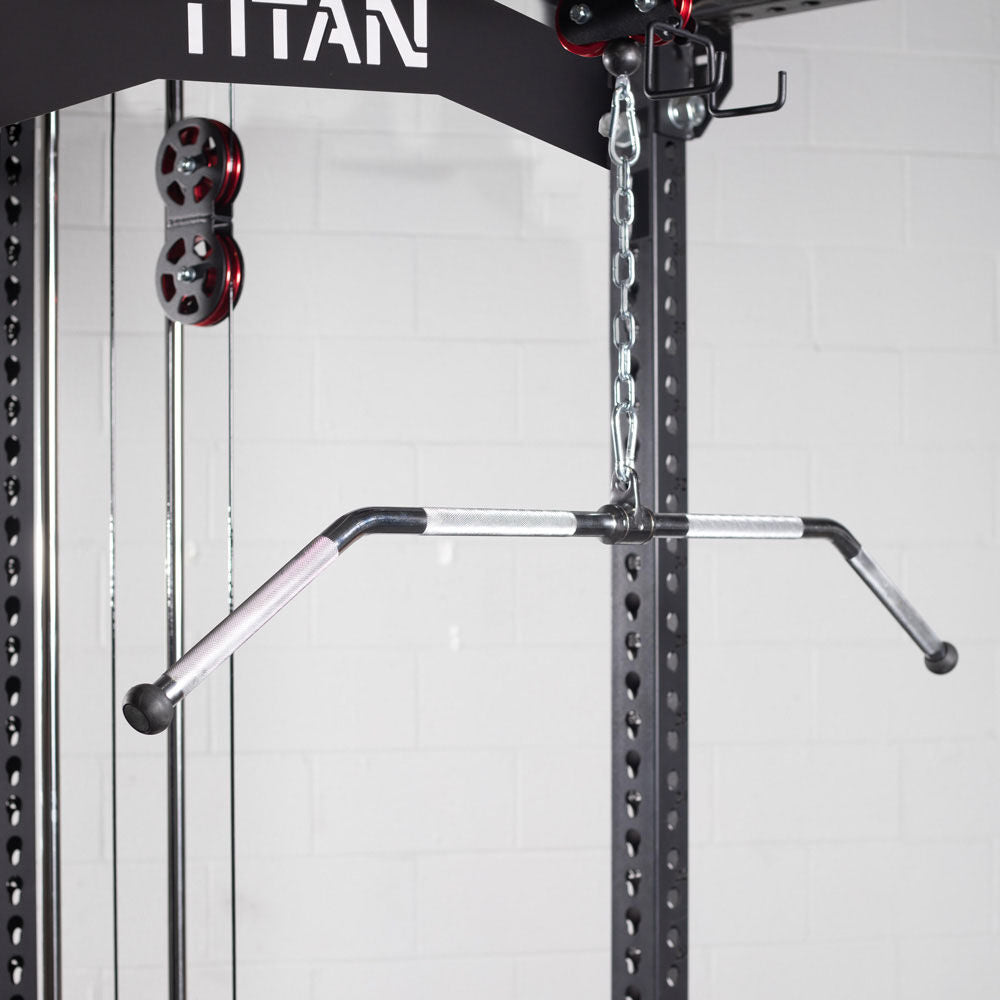 TITAN Series Lat Tower Power Rack Attachment - Rack Height: 90" - Back Crossmember: Crossmember Nameplate | 90" / Crossmember Nameplate