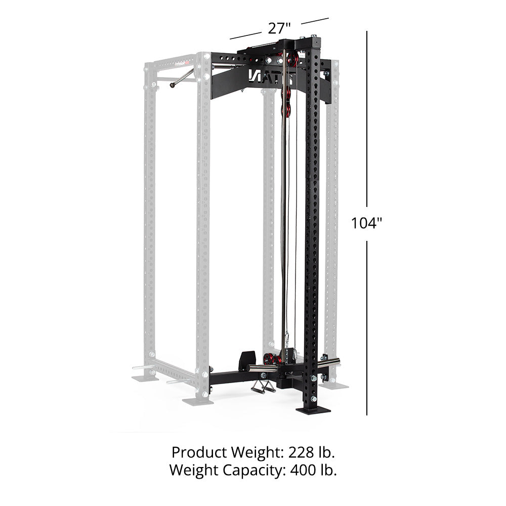 TITAN Series Lat Tower Power Rack Attachment | 100" / Crossmember Nameplate