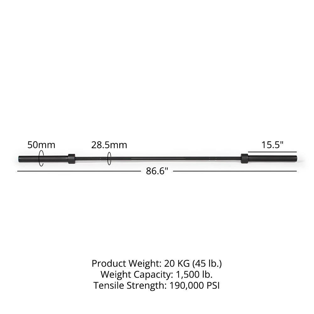 TITAN Series Cerakote Olympic Barbell | Black - view 10