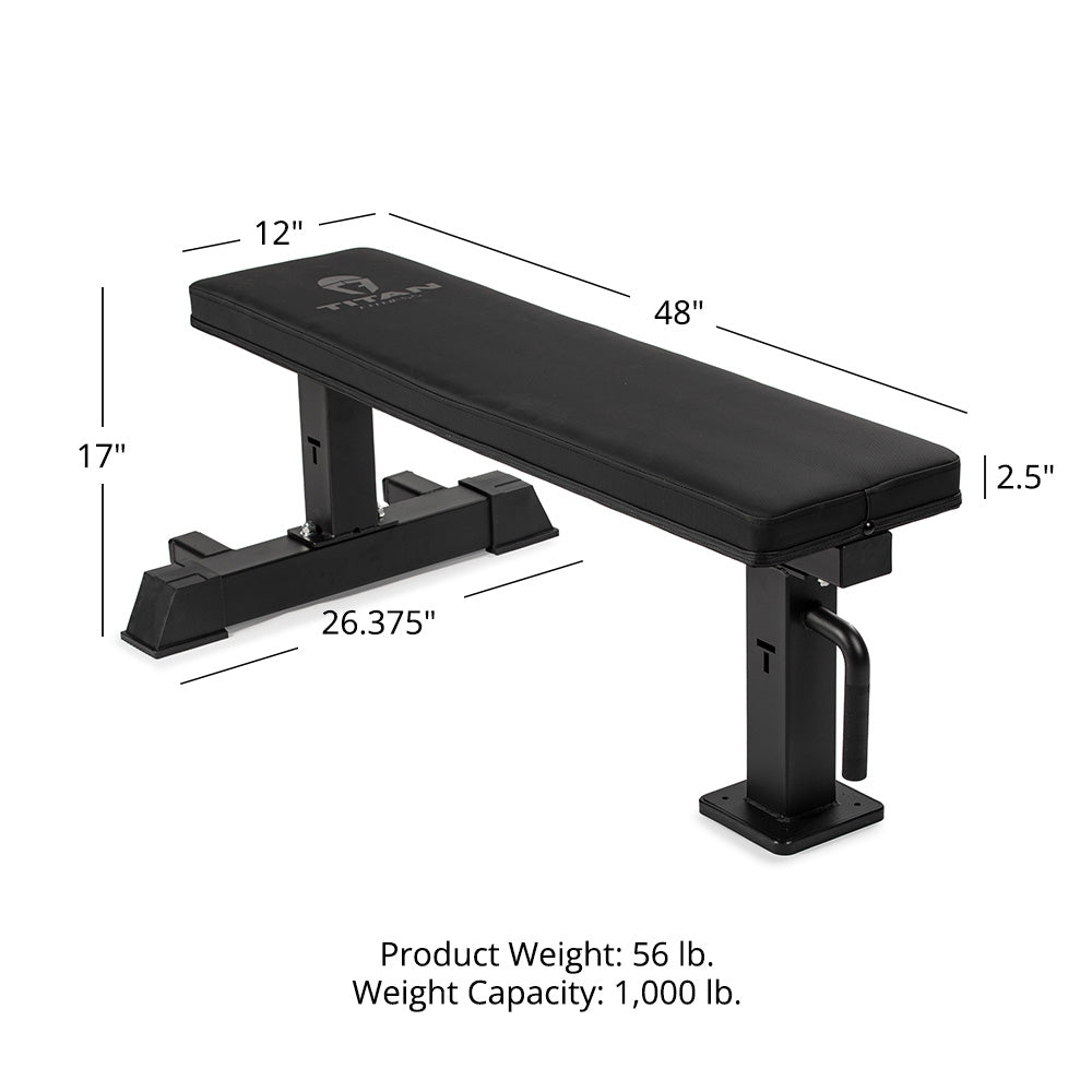 Elite Series Single Post Flat Bench | Black
