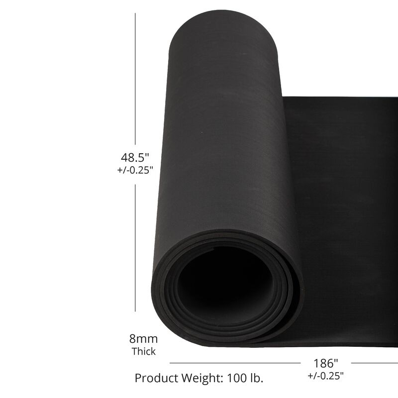 Black Rubber Gym Flooring Roll Titan Fitness