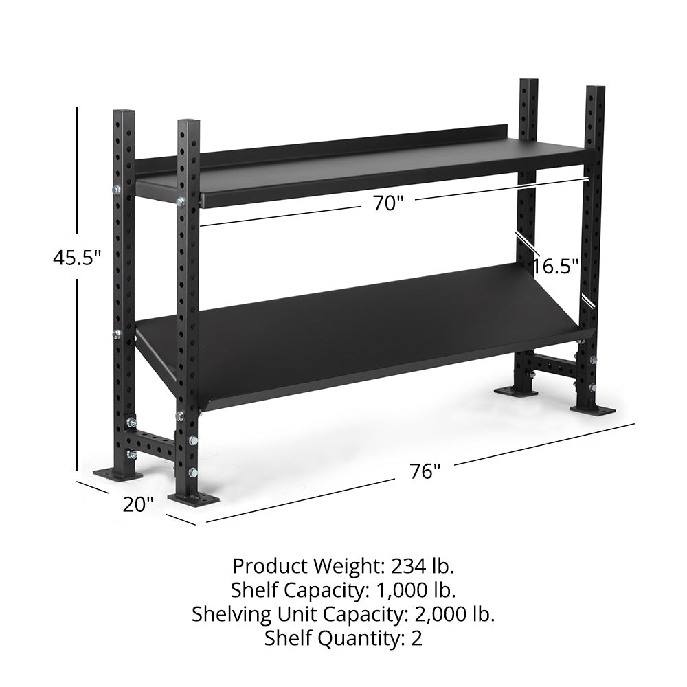 Elite Series Mass Storage System with Adjustable Shelves | 2 Tier 45.5" / 70" / No - view 20