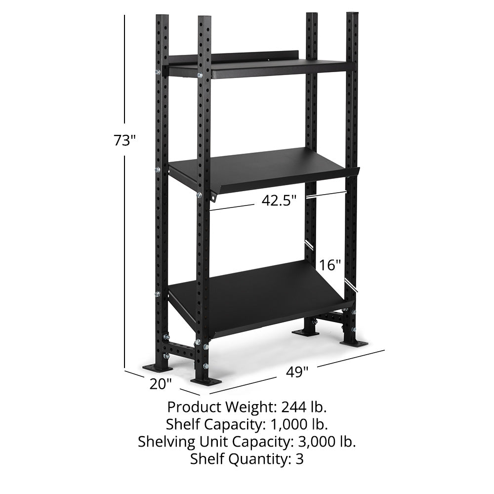 Elite Series Mass Storage System with Adjustable Shelves | 3 Tier 73" / 42" / No - view 30