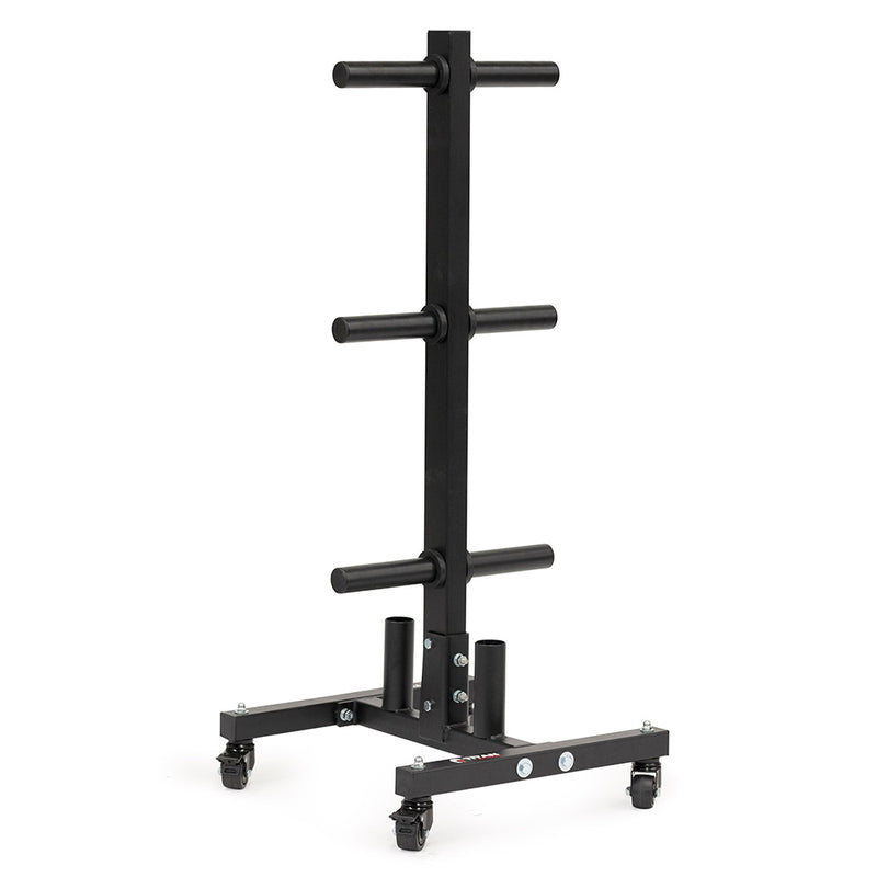 Portable Weight Plate and Barbell Storage Tree