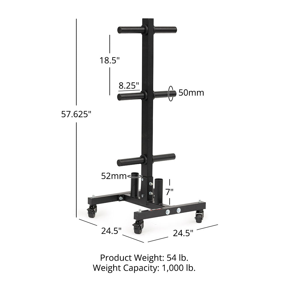 Portable Weight Plate and Barbell Storage Tree - view 8