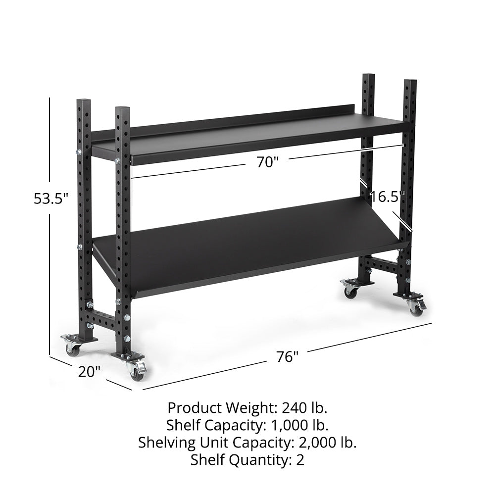 Elite Series Mass Storage System with Adjustable Shelves | 2 Tier 45.5" / 70" / Yes - view 60