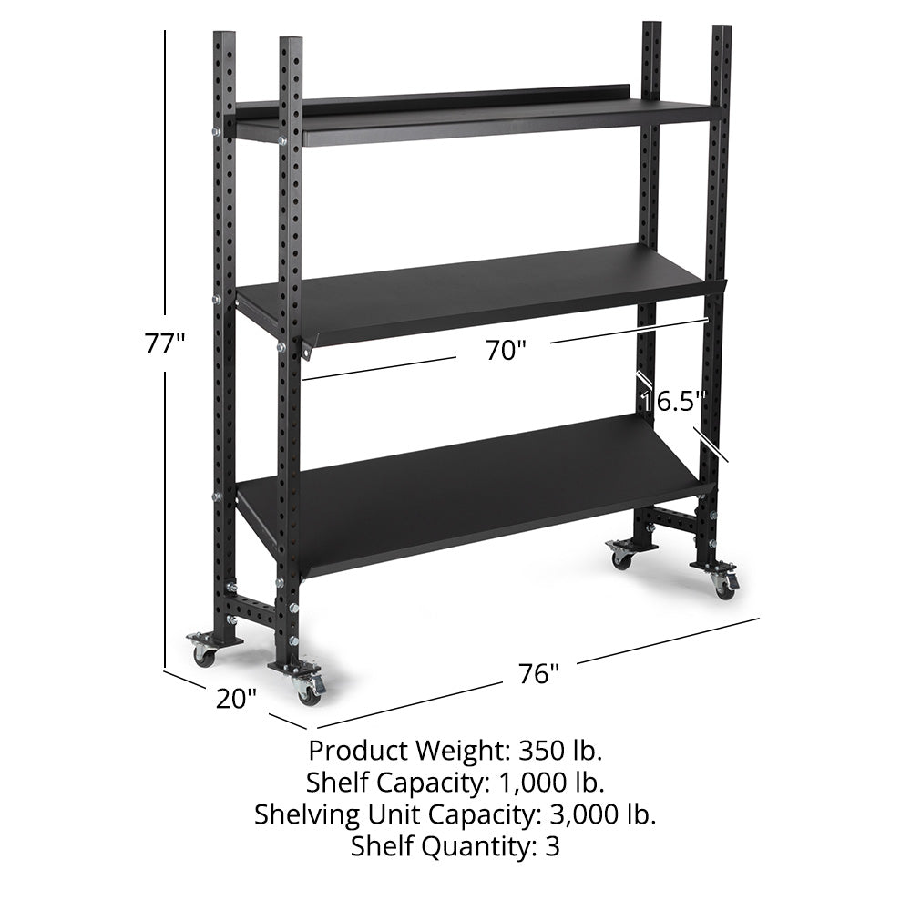 Elite Series Mass Storage System with Adjustable Shelves | 3 Tier 73" / 70" / Yes - view 80