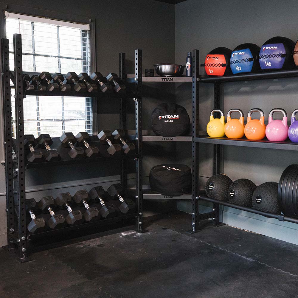 Elite Series Mass Storage System with Bumper Plate & Corner Shelves| Tier 2 45.5" / 42"