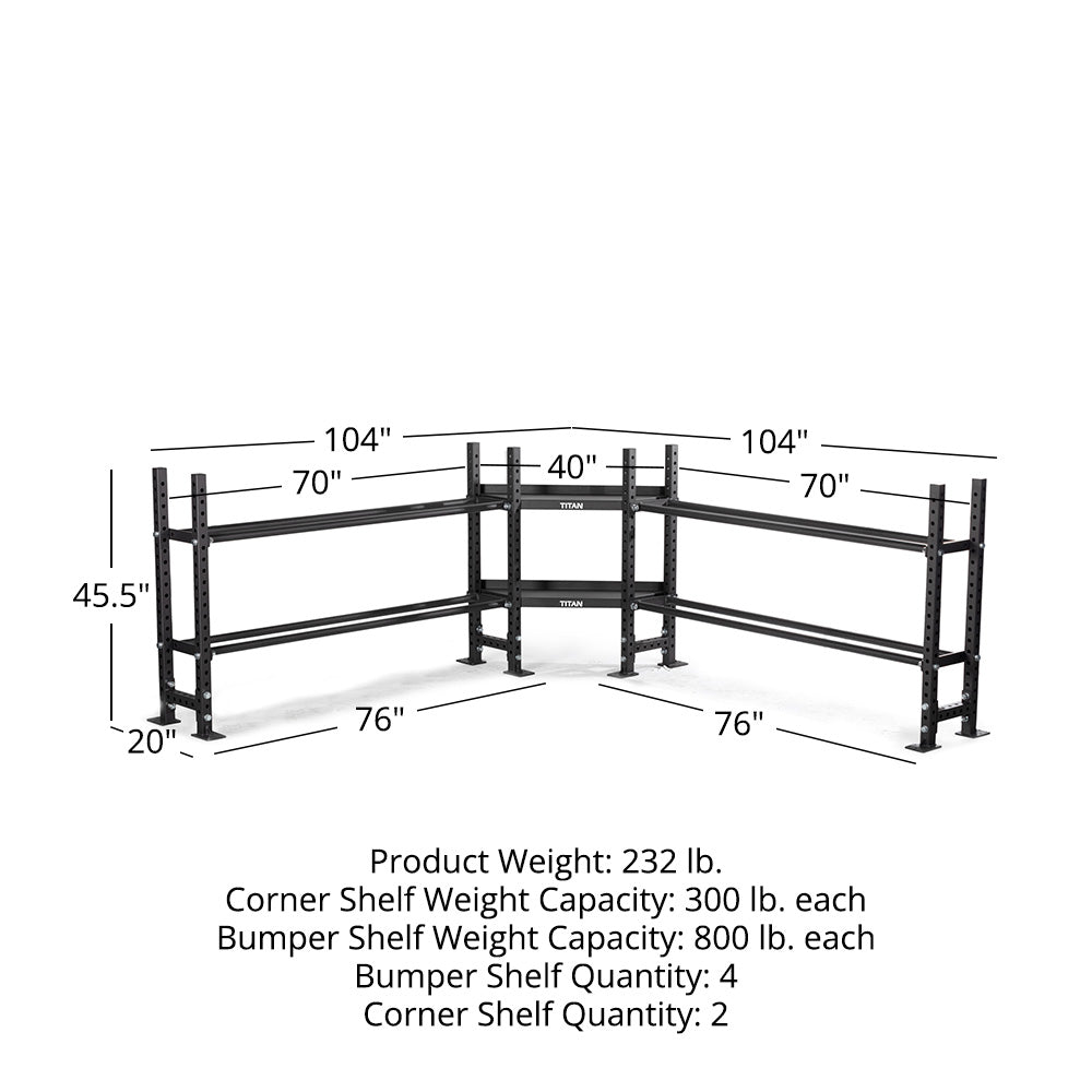 Elite Series Mass Storage System with Bumper Plate & Corner Shelves | Tier 2 45.5" / 70" - view 20