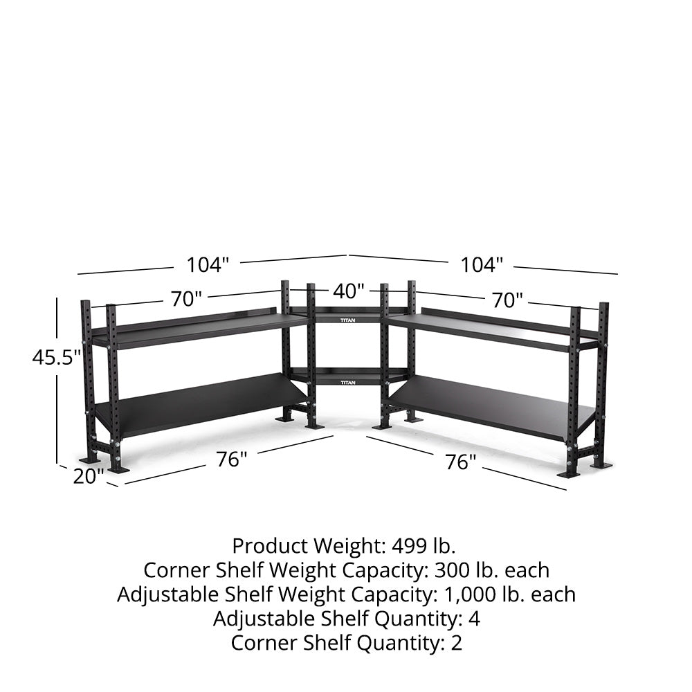 Elite Series Mass Storage System with Adjustable Shelves & Corner Shelves | Tier 2 45.5" / 70" - view 20