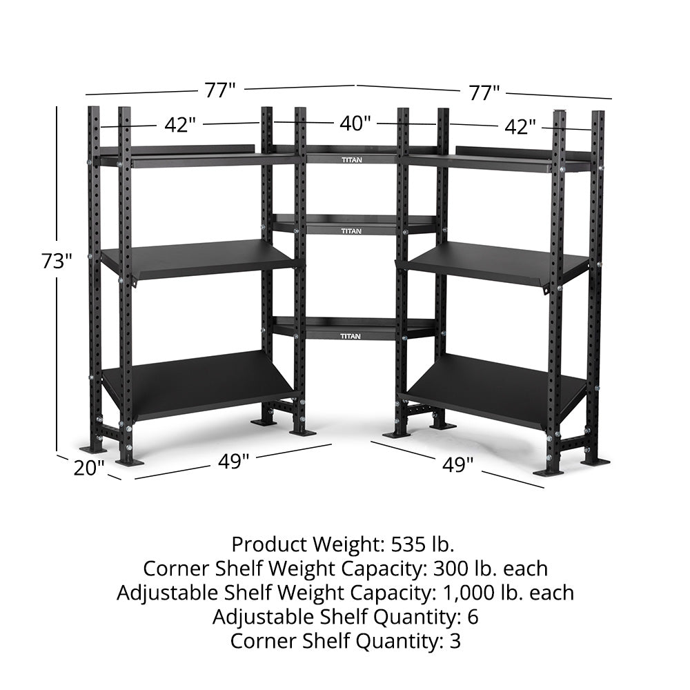 Elite Series Mass Storage System with Adjustable Shelves & Corner Shelves | Tier 3 73" / 42" - view 30