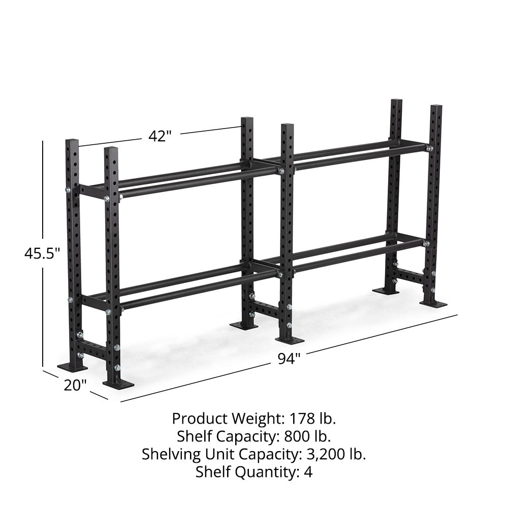 Elite Series Extension Unit Mass Storage System with Bumper & Medicine Ball Shelves | 2 Tier 45.5" / 42" - view 8