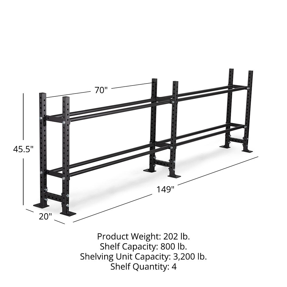 Elite Series Extension Unit Mass Storage System with Bumper & Medicine Ball Shelves | 2 Tier 45.5" / 70" - view 16