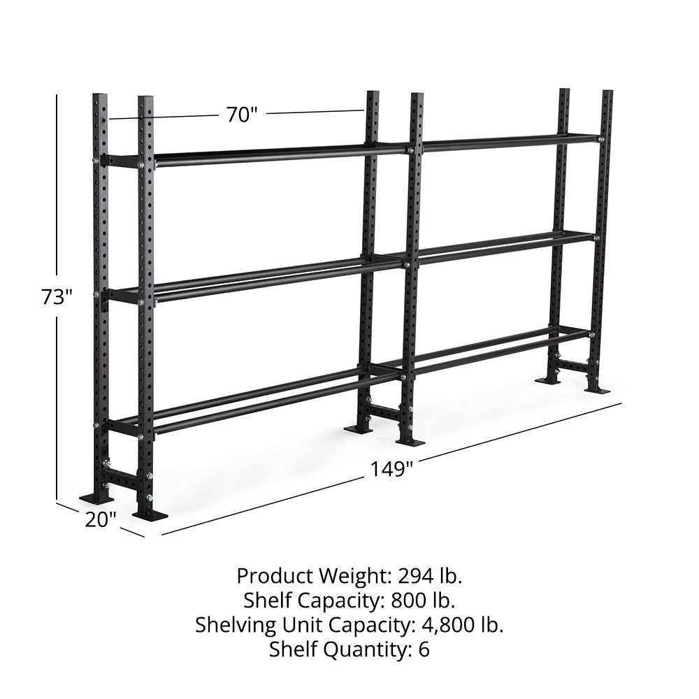 Elite Series Extension Unit Mass Storage System with Bumper & Medicine Ball Shelves | 3 Tier 73" / 70" - view 32