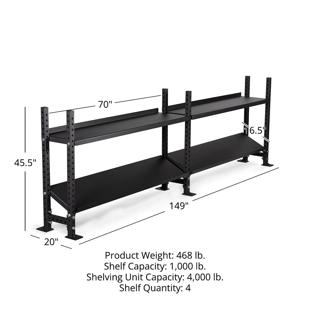 Elite Series Extension Unit Mass Storage System with Adjustable Shelves | 2 Tier 45.5" / 70" - view 16