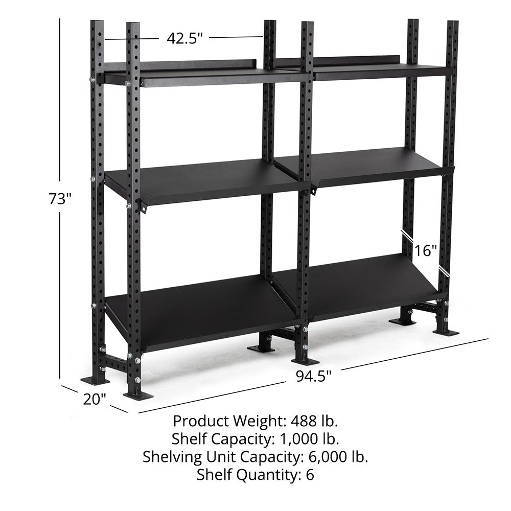 Elite Series Extension Unit Mass Storage System with Adjustable Shelves | 3 Tier 73" / 42" - view 24