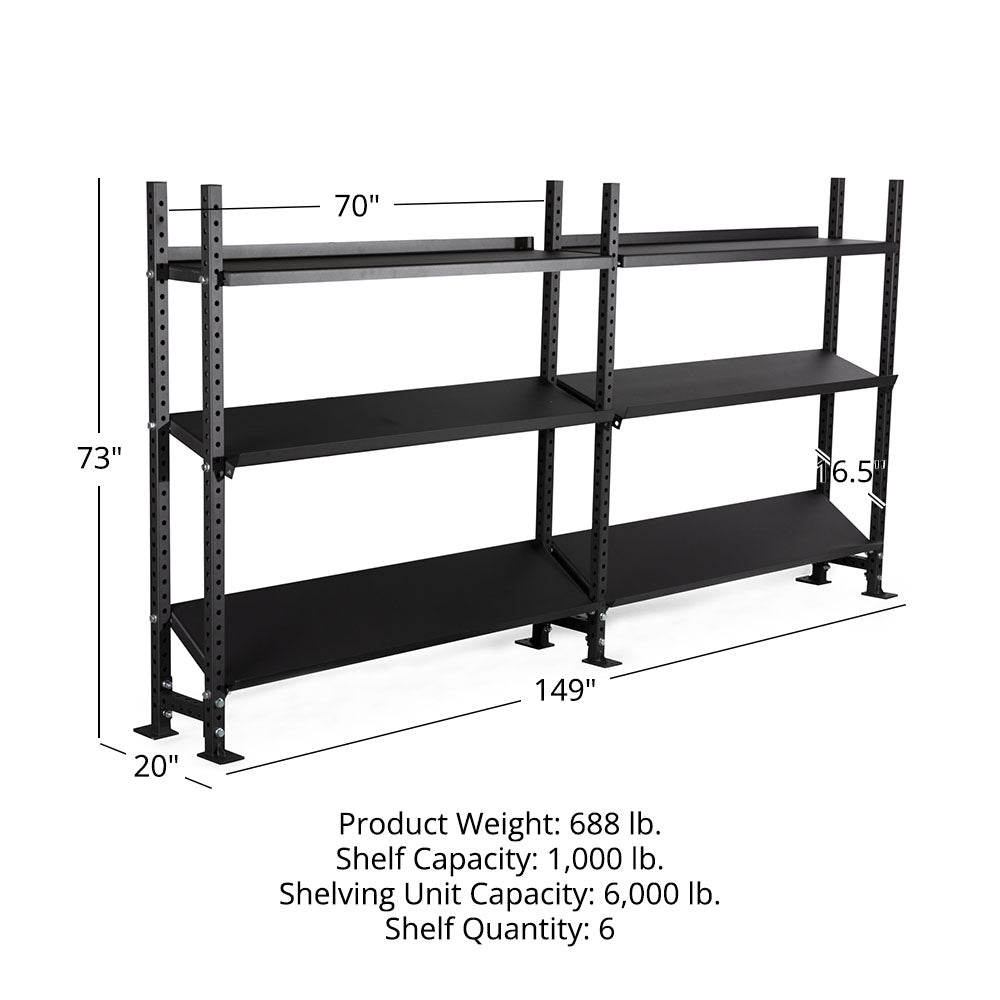 Elite Series Extension Unit Mass Storage System with Adjustable Shelves | 3 Tier 73" / 70" - view 32