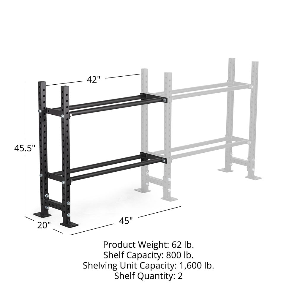 Elite Series Add-On Mass Storage System with Bumper & Medicine Ball Shelves | 2 Tier 45.5" / 42" - view 8