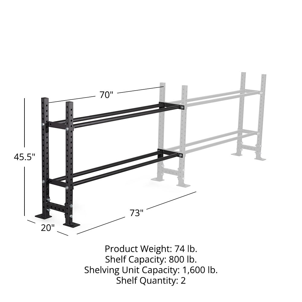 Elite Series Add-On Mass Storage System with Bumper & Medicine Ball Shelves | 2 Tier 45.5" / 70" - view 16