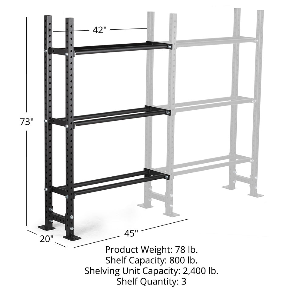 Elite Series Add-On Mass Storage System with Bumper & Medicine Ball Shelves | 3 Tier 73" / 42" - view 24