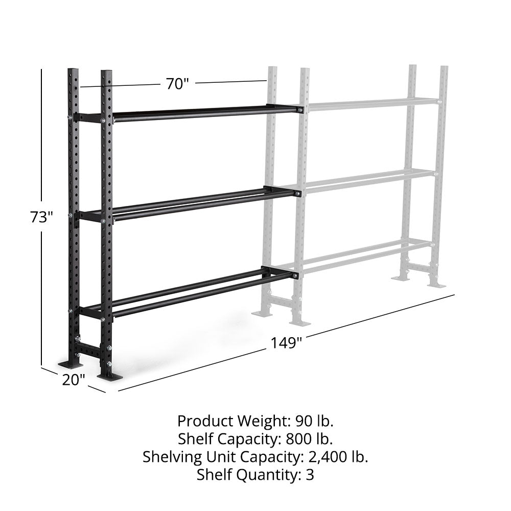 Elite Series Add-On Mass Storage System with Bumper & Medicine Ball Shelves | 3 Tier 73" / 70" - view 32