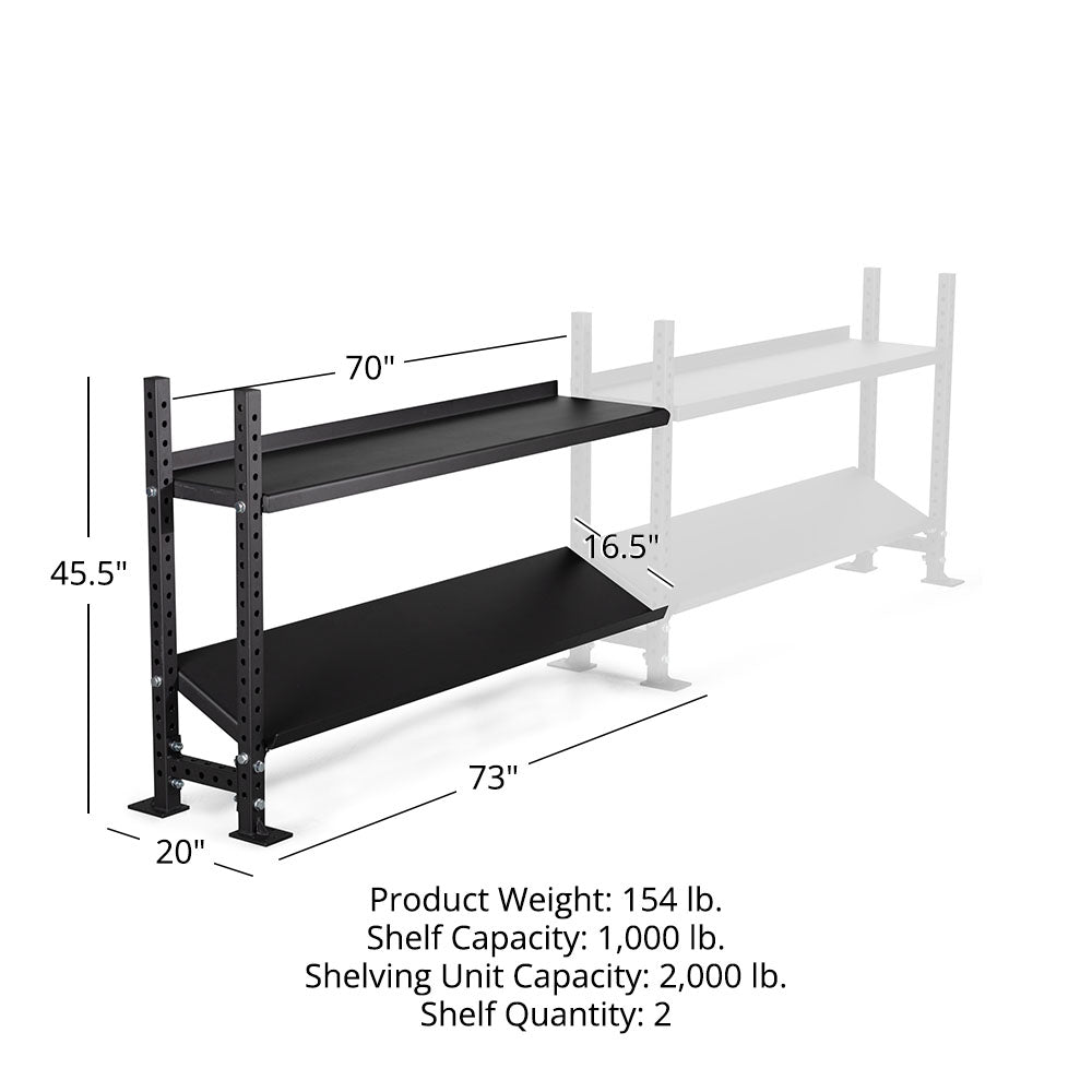 Elite Series Add-On Mass Storage System with Adjustable Shelves | 2 Tier 45.5" / 70" - view 16