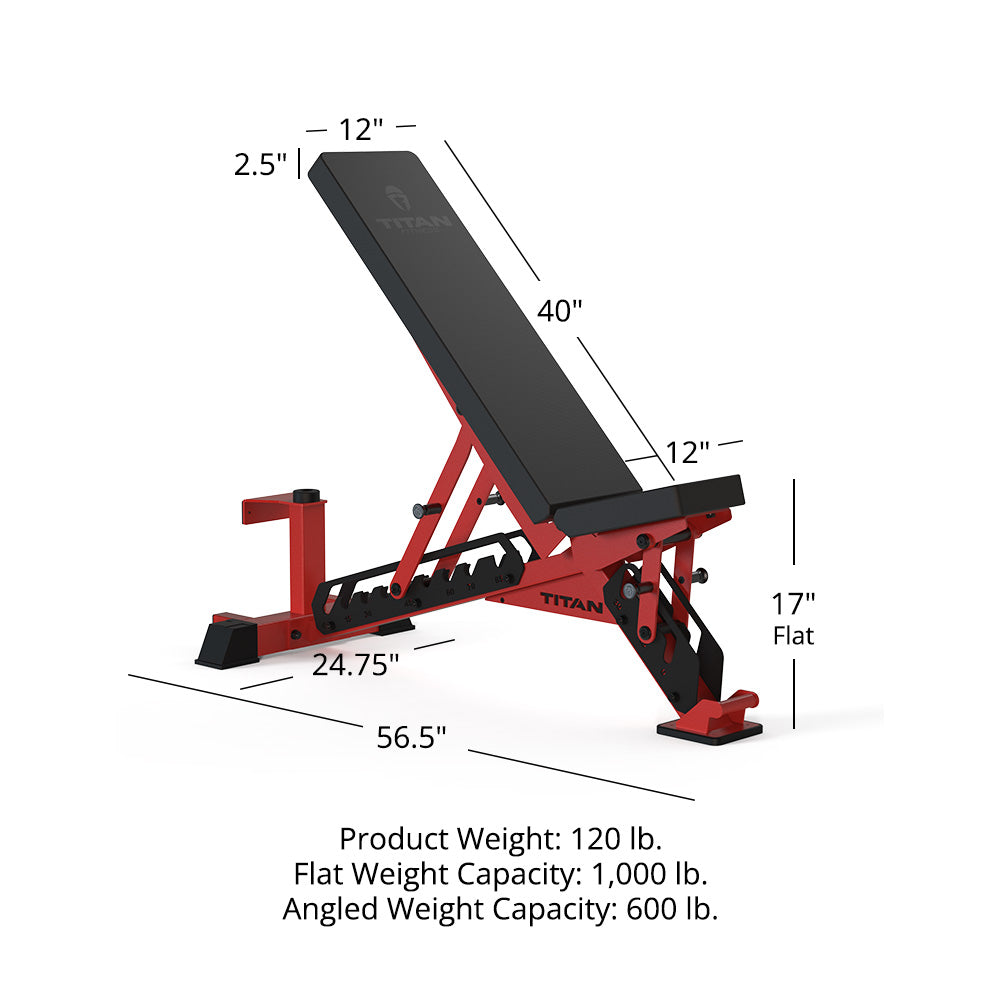 TITAN Series Adjustable Bench | Red - view 51