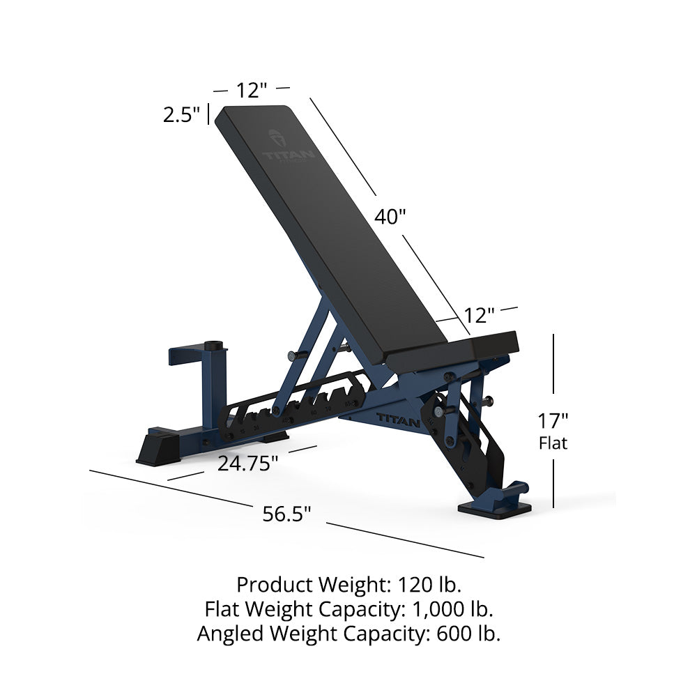 TITAN Series Adjustable Bench | Navy - view 25