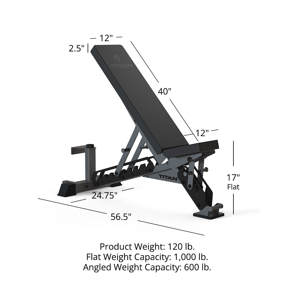 TITAN Series Adjustable Bench | Silver