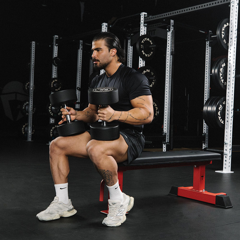 Elite Series Single Post Flat Bench | Red - view 17