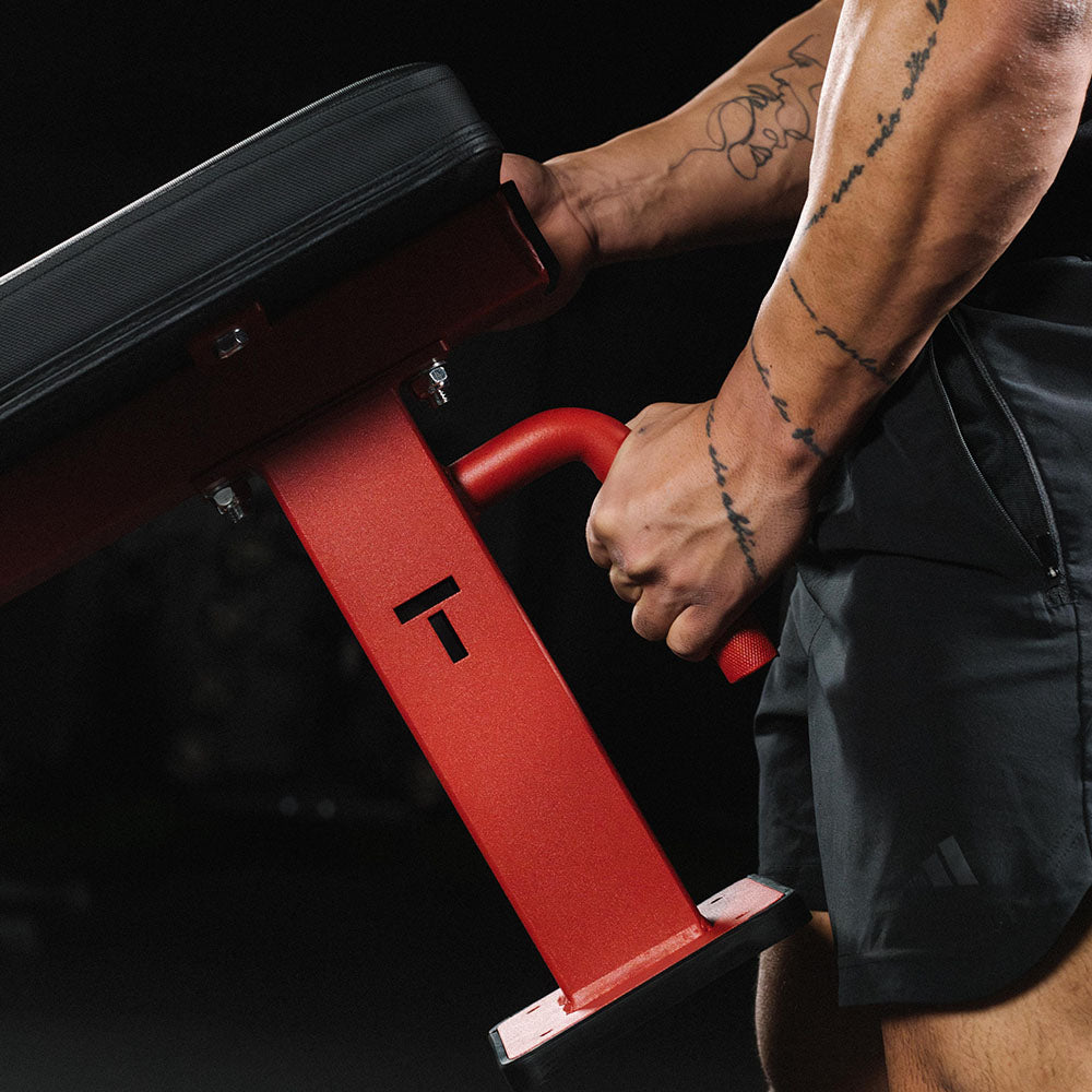 Elite Series Single Post Flat Bench | Red - view 21