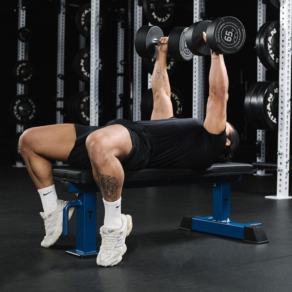 Elite Series Single Post Flat Bench | Navy