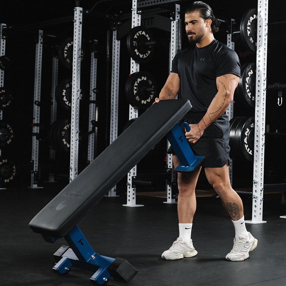 Elite Series Single Post Flat Bench | Navy - view 32