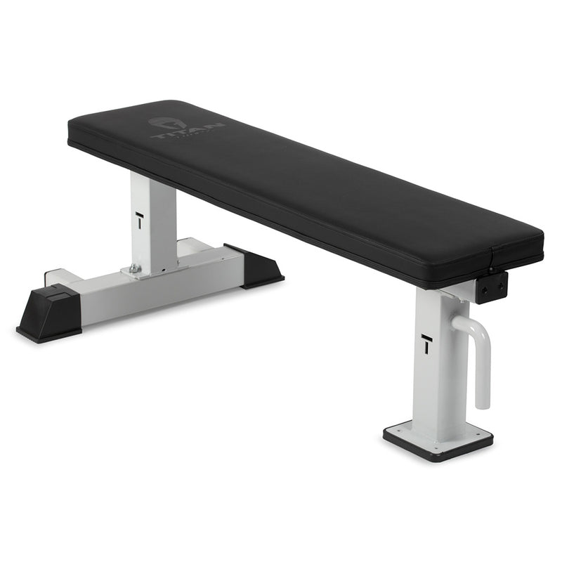 Elite Series Single Post Flat Bench | White