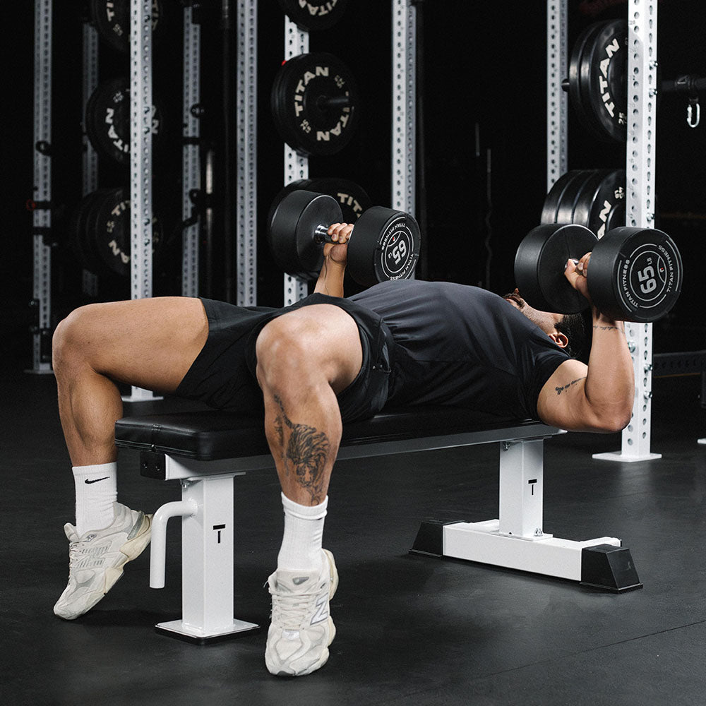 Elite Series Single Post Flat Bench | White - view 38