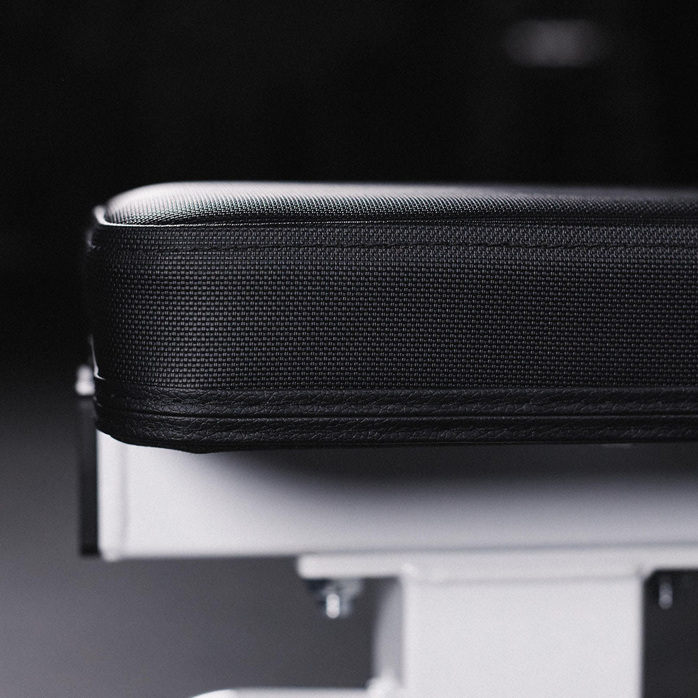 Elite Series Single Post Flat Bench | White